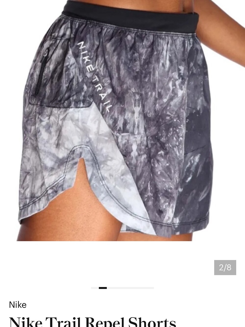 Nike Women’s Trail Repel Running Shorts Lined Gray Black With Pockets Size L